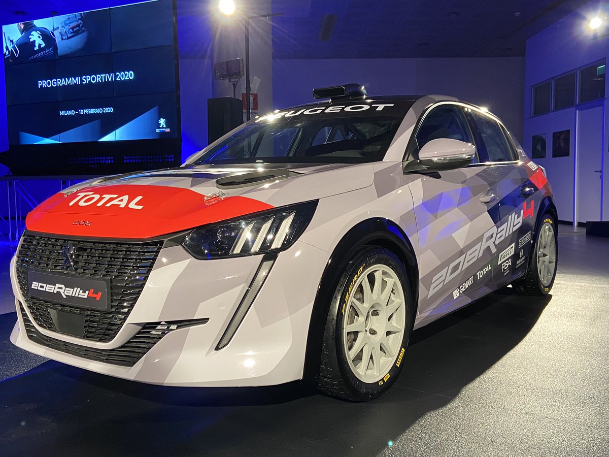 peugeotitalia's tweet photo. Nuova #Peugeot208 scende in gara. Debutta nel corso del 2020 la nuova #PEUGEOT208RALLY4. A guidarla ci sarà l’11 volte campione italiano rally @AndreucciPaolo navigato da @ucciussi https://t.co/VhdcpMAD5A