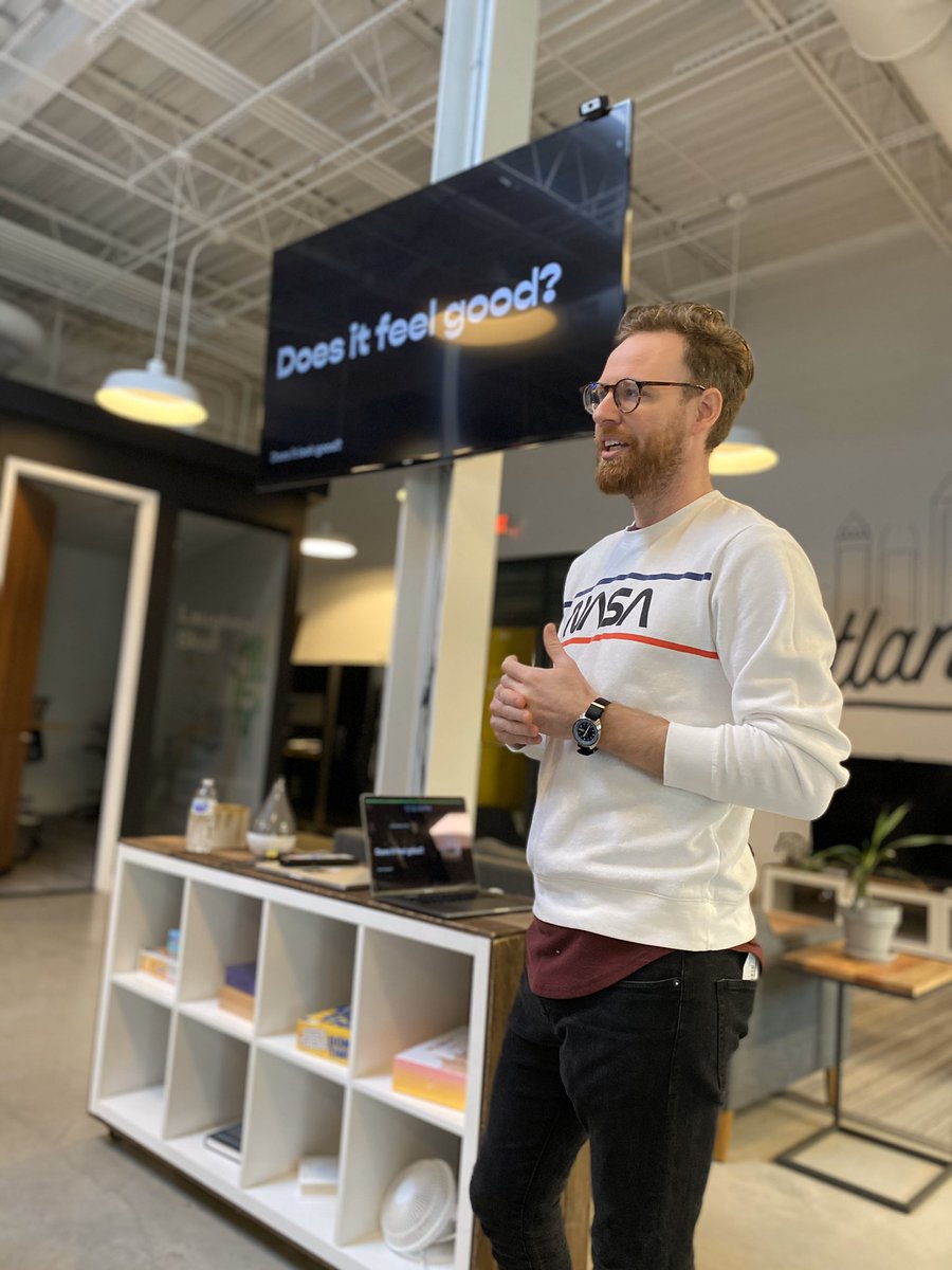 ohchelllo's tweet photo. My coworker @theycallmecrowe presenting a Lunch and Learn on the Art Direction process for a project he is working on @ymedialabs https://t.co/q08xhex8AQ