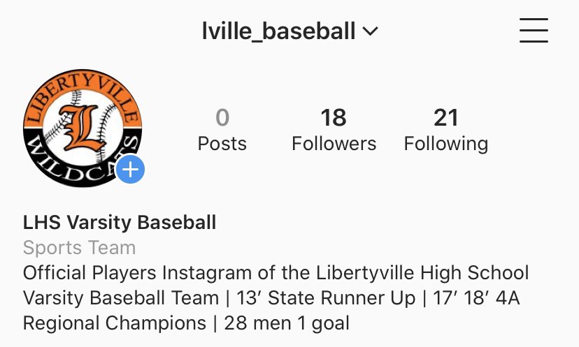 Follow us on Instagram! <a href="/Lville_Baseball/">Wildcats Baseball</a>