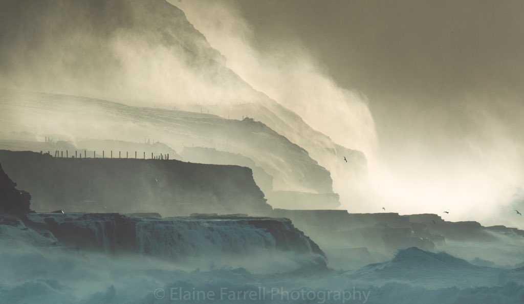 _EFarrellPhoto's tweet photo. Absolutely epic scenes at the Cliffs of Moher today. #cliffsofmoher #coclare #ireland #StormCiara @barrabest @WeatherCee @deric_tv #stormhour https://t.co/2aVLzg5oz1