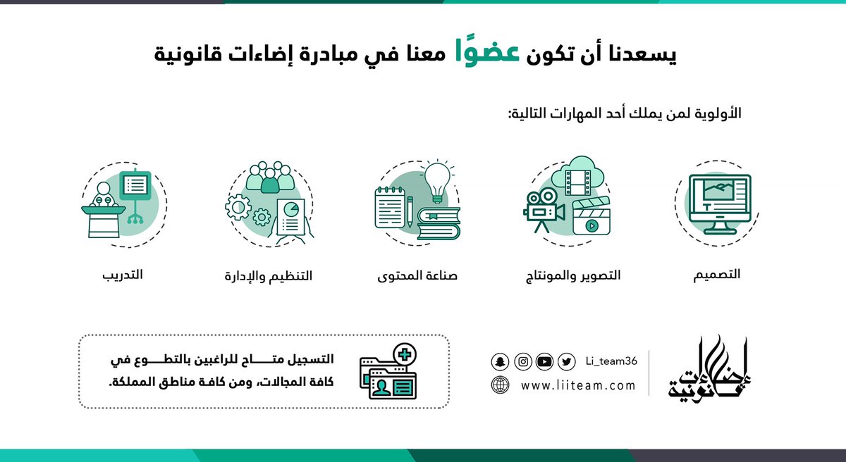 Li_Team36's tweet photo. مبادرة #إضاءات_قانونية تفتح أبواب الانضمام لها، لتكونوا جزءًا من مجتمعٍ يسعى لرفع الوعي القانوني..

🖇 نموذج طلب العضوية:

https://t.co/fQVnSircuF https://t.co/2vUkcNPZVm