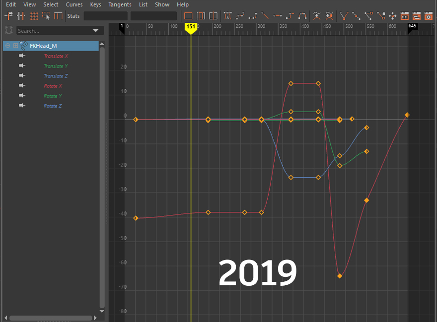 smedryx's tweet image. One of the big complaints we had about the modern graph editor was that the key size was too big. We&apos;ve adjusted the key size to be smaller by default in #Maya2020. #decodingmaya #gamedev #maya3d #animation