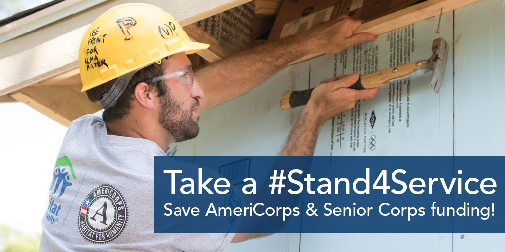 Voices4Service's tweet image. Breaking: For the 4th straight year, the @WhiteHouse budget has recommended eliminating @AmeriCorps, @SeniorCorps, and @NationalService.

The good news is that Congress actually determines federal spending. Take a #Stand4Service and email them now: voicesforservice.org/take-action/co…