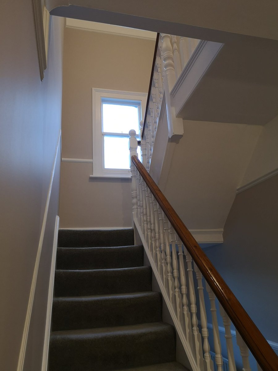 BPDECS's tweet photo. Before and after of a victorian hallway stairs and landing. Really enjoyed this project near Bristol https://t.co/7QpuWXUHPj