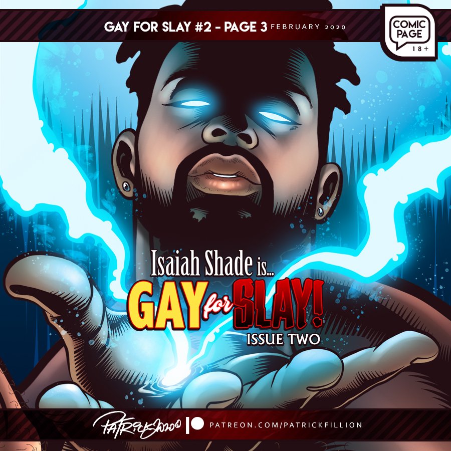 NakedJustice's tweet photo. I just posted PAGE 03 of GAY FOR SLAY #2 on Patreon! Don't f**k with MR.SHADE! 😆 https://t.co/a7Wz36DwiJ #PatrickFillion #GayArt #GayComics #GayArtist #bara #IsaiahShade #ClassComics #GayForSlay https://t.co/injMN90xrC