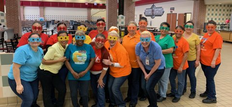 newcaneyisd's tweet photo. NCISD Child Nutrition employees celebrated the 100th Day of School on several campuses along with the #NCISD students. #ChildNutrition #TE_Timberwolves #CE_Astronauts #KCMS_Eagles #PHS_Spartans https://t.co/kcB9X27FF6