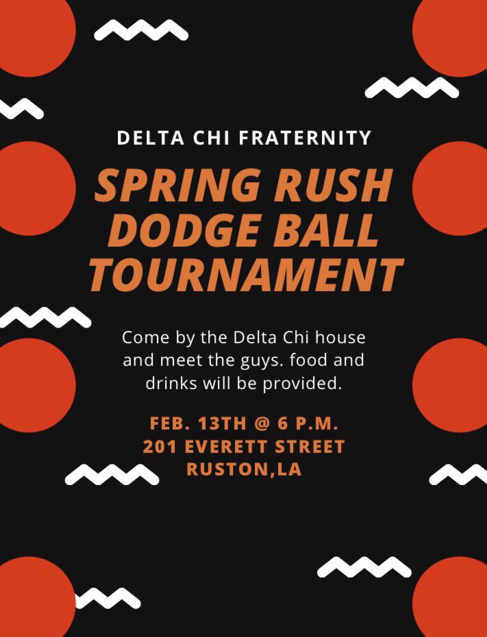 Interested in Spring Rush? Come by the house this Thursday at 6PM and meet some of the brothers!