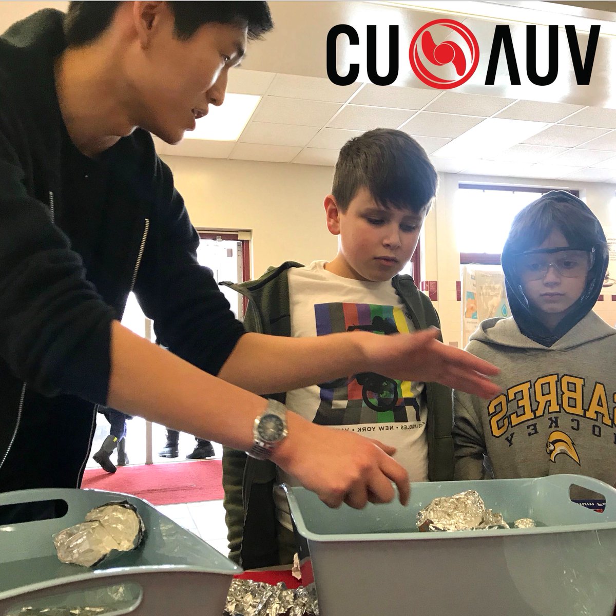 We always love the opportunity to show others the fascinating world of engineering! Thank you to Code Red for inviting our team to Ithaca High School to showcase a little science behind buoyancy and how we need to consider it when designing our subs!