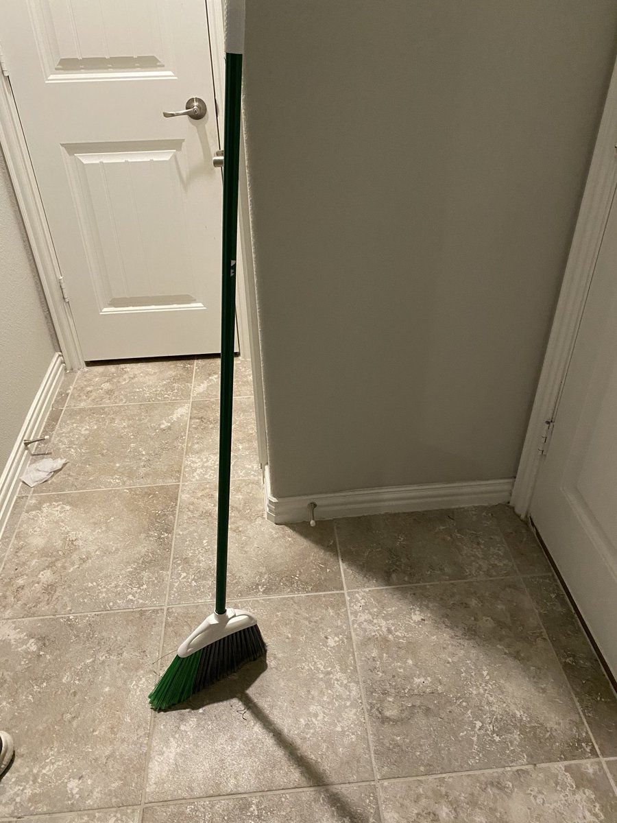 broom standing up meme