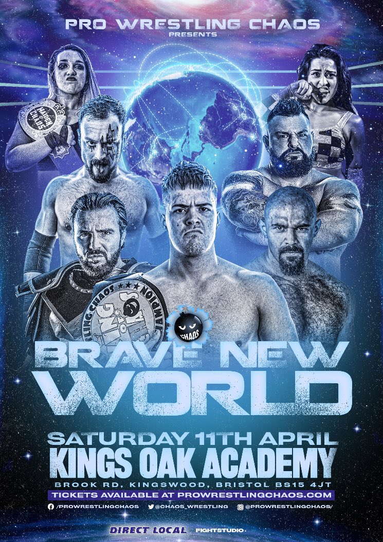 chaos_wrestling's tweet photo. 💣 BRAVE NEW WORLD 💣 

Tickets available now:

https://t.co/9tacuIfVBs https://t.co/D8IELSgUvT