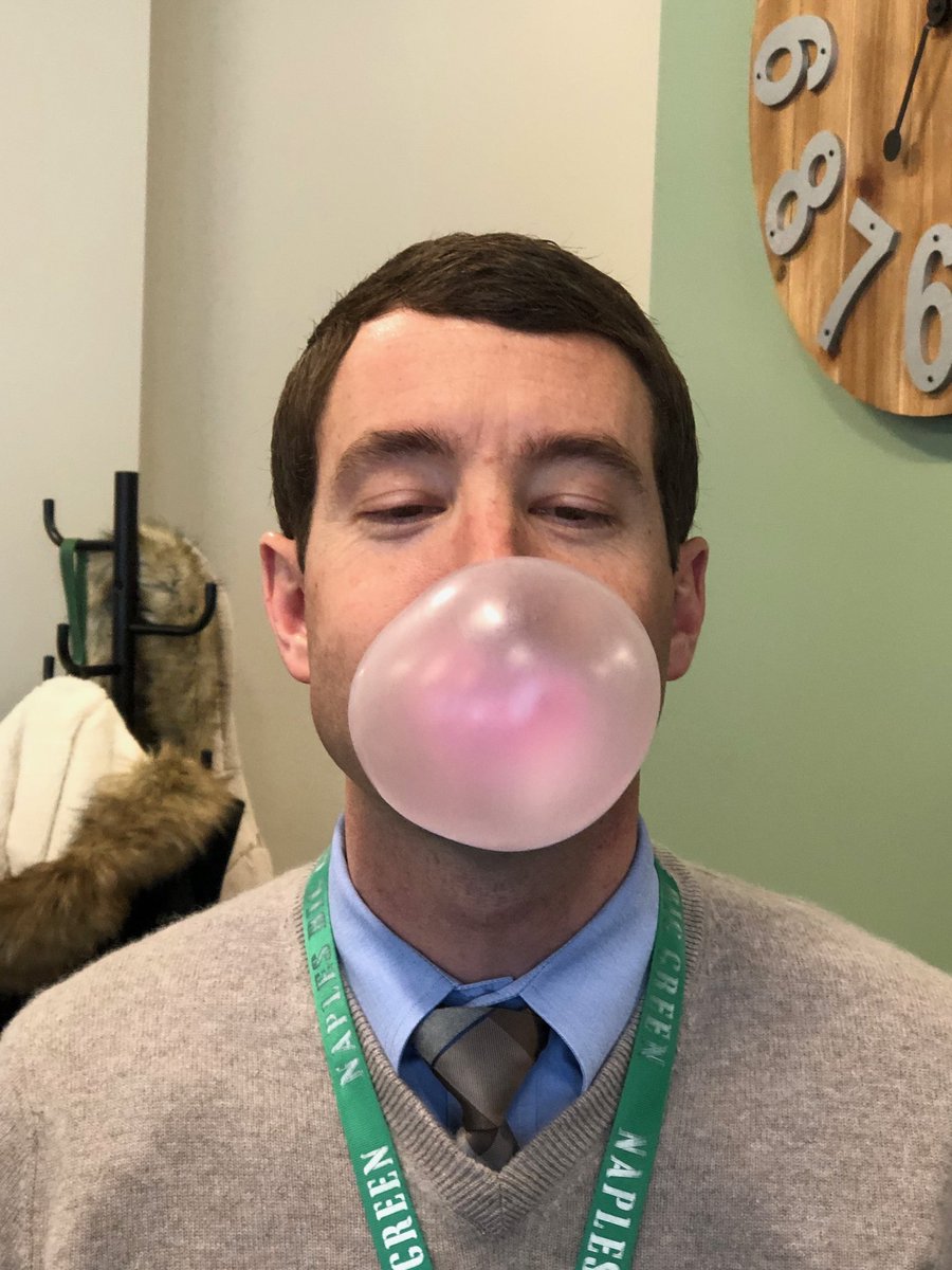 Thanks for celebrating National Bubble Gum Day with us Mr. Frahm! Not quite making the 20 inch in diameter Guinness World Record yet...but keep trying! 😂#naplescsd