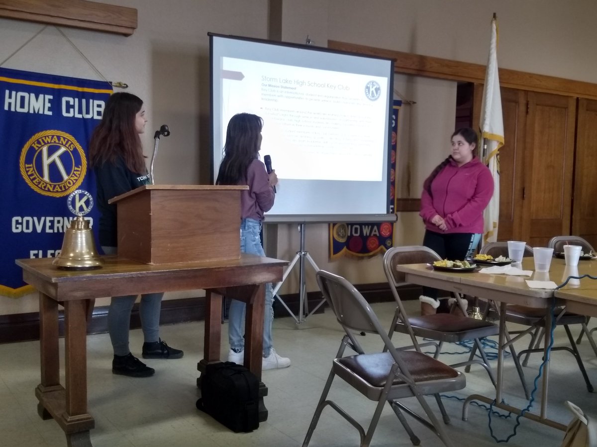 Today we had three members of Storm Lake HS Key Club present at our meeting. They updated us on the many service activities they've been involved with.  We appreciate all the volunteer hours their group also give to the community.  Well done!