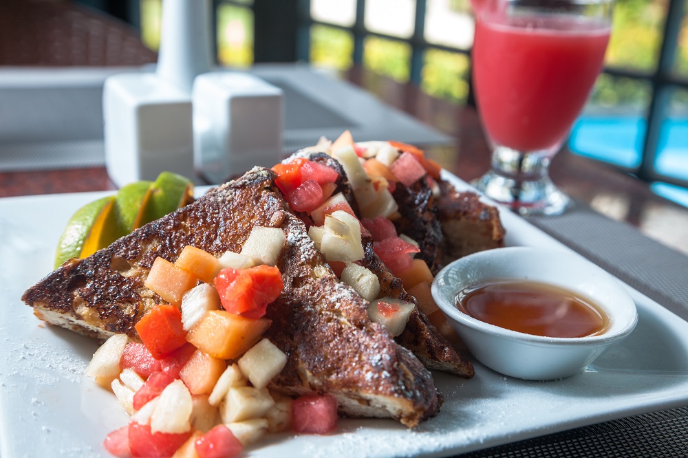 #Tropical fruit #Frenchtoast for #breakfast - #onlyatO.

#ORestaurant  #LasTerrazasResort  #beacheats