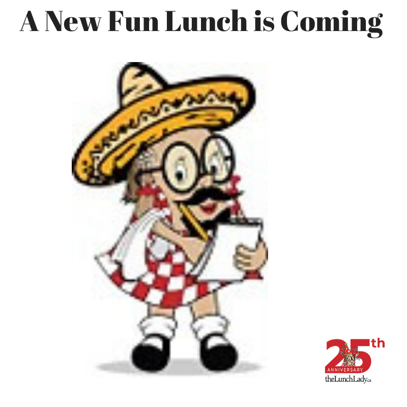 LunchLadyGroup's tweet photo. Get ready for a new Fun Lunch coming to schools this Spring. We know you are going to love it! Any guesses? #schoollunches #funlunches #themedlunches #funatlunch https://t.co/hOkBv9JMDD