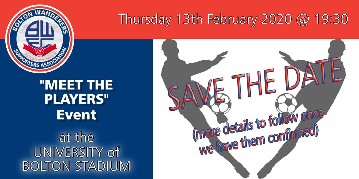 TheBWSA's tweet photo. What are you doing THIS Thursday? Come along to the #UniBol and meet @OfficialBWFC player Darryl Murphy ⚽️⚽️ #bwfc #bwsa https://t.co/g2ebPNTil5