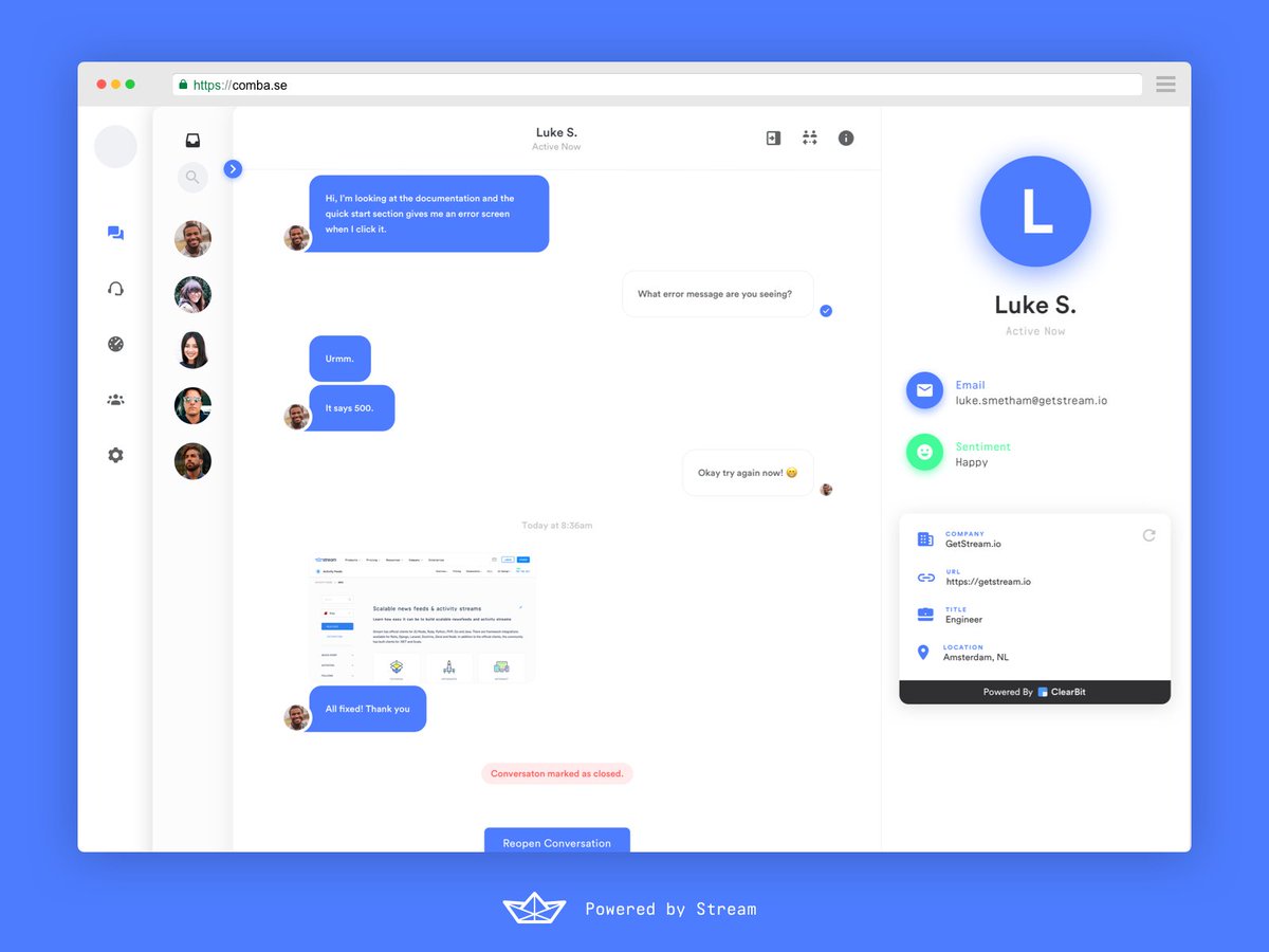 Pretty stoked to be working on Combase with Luke Smetham (<a href="/lukesmetham/">Luke</a>) – a white-label chat solution powered by Stream Chat (<a href="/getstream_io/">Stream</a>). It's 100% open-source, pluggable, and ready to take any solution currently on the market. Follow for updates. #whitelabel #chat #oss