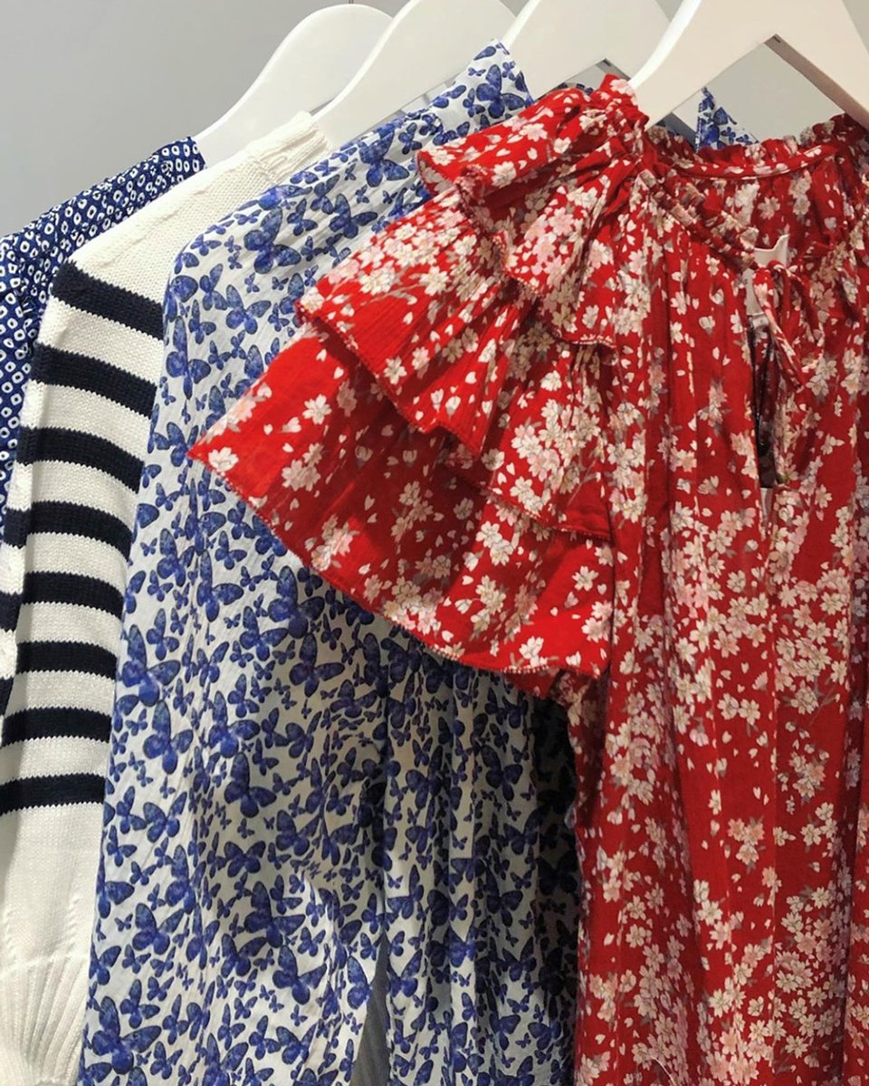 PalmerSquare's tweet photo. Patterns for days! Gorgeous palette of spring prints at @myrougegirl 💮 #rouge #myrouge #shopsmall #shoplocal #fashion #clothing #shirt #sweater #print #pattern #spring #ruffle #palmersquarenj #retail #trend #boutique https://t.co/N86bC26PPb