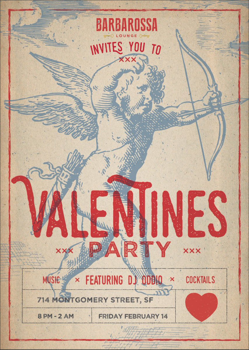 BarbarossaSF's tweet photo. Sip down some love, this Friday as we celebrate Valentine's Day in the lounge! https://t.co/FJwPkH9zPg