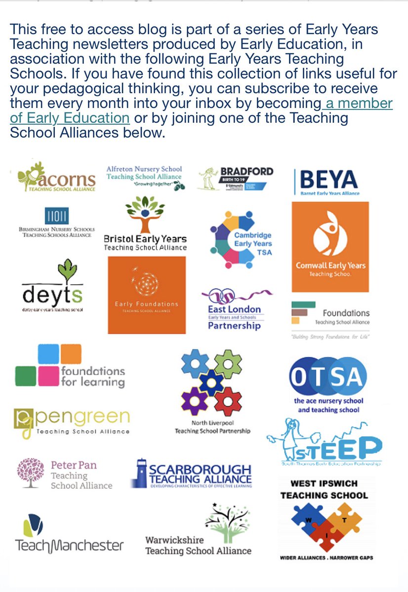 Early Years Teaching News. 
I include links and research to support / inform your pedagogy &amp; practice. Great CPD at your fingertips! Out monthly. 

Here’s Jan’s #EYTeachingNews :

early-education.org.uk/news/early-yea…
