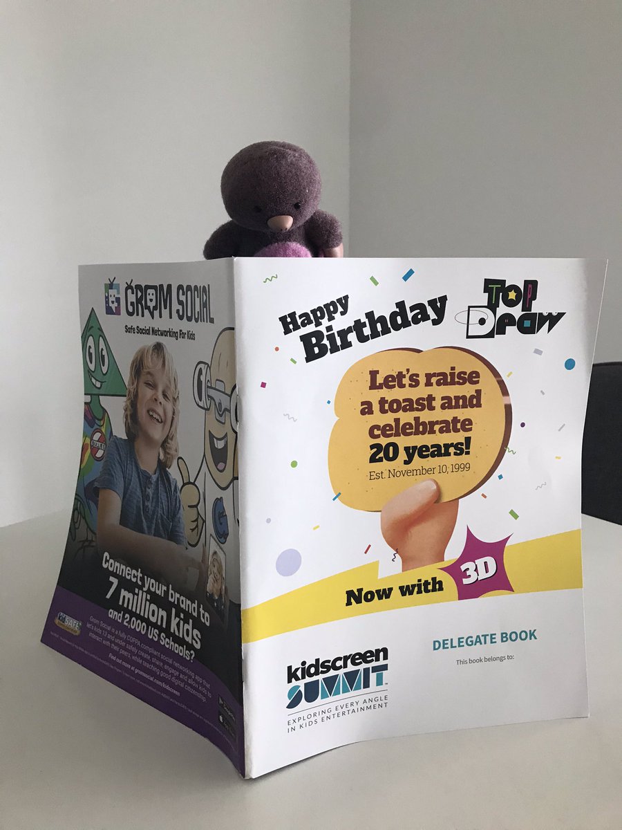 ALTAnimation's tweet photo. Te-Te catching up on the industry goss in the Kidscreen magazine during a much needed break. Busy day for her so far in Miami! #KidscreenSummit #KSS20 https://t.co/WCxZzmiScS