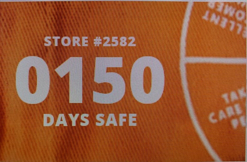 ASDS2582's tweet photo. We're 150 days Safe today! Thanks to all of our associates that stay focused on Safety. We appreciate all that you do. @BrianConwayTHD @staceyjsharp1 @LeonRthd @MetachaA @larryb2582 @RodneyLeone3 https://t.co/qQ8dHNMMPM