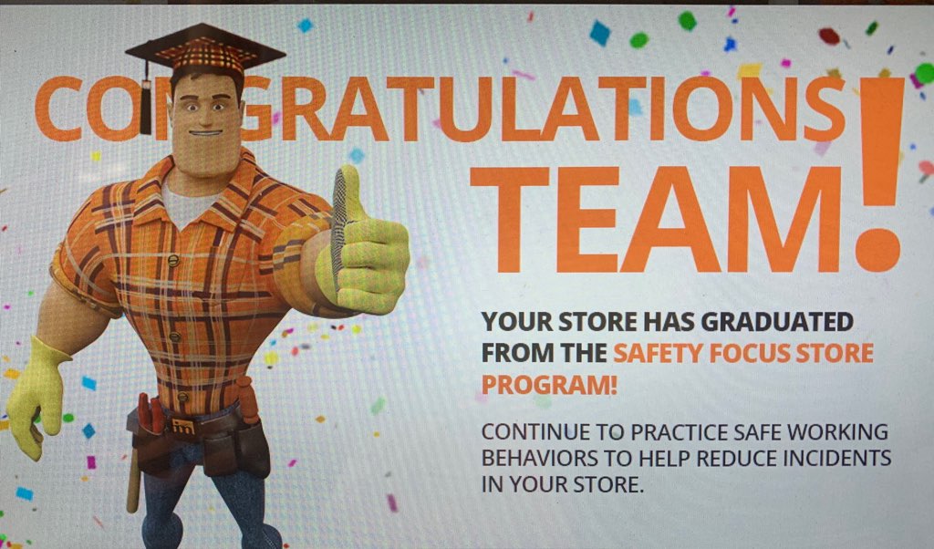 ASDS2582's tweet photo. We're 150 days Safe today! Thanks to all of our associates that stay focused on Safety. We appreciate all that you do. @BrianConwayTHD @staceyjsharp1 @LeonRthd @MetachaA @larryb2582 @RodneyLeone3 https://t.co/qQ8dHNMMPM