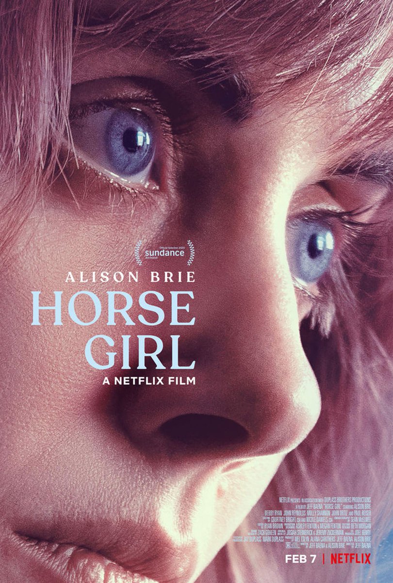  #HorseGirl (2020) kinda mixed on it. It started as this quirky rom com and it went in a very unexpected route, it had good ideas some neat camera work and Alison Brie is phenomenal, it just felt like it didn't know what it wanted to be and kinda lost me at the end.