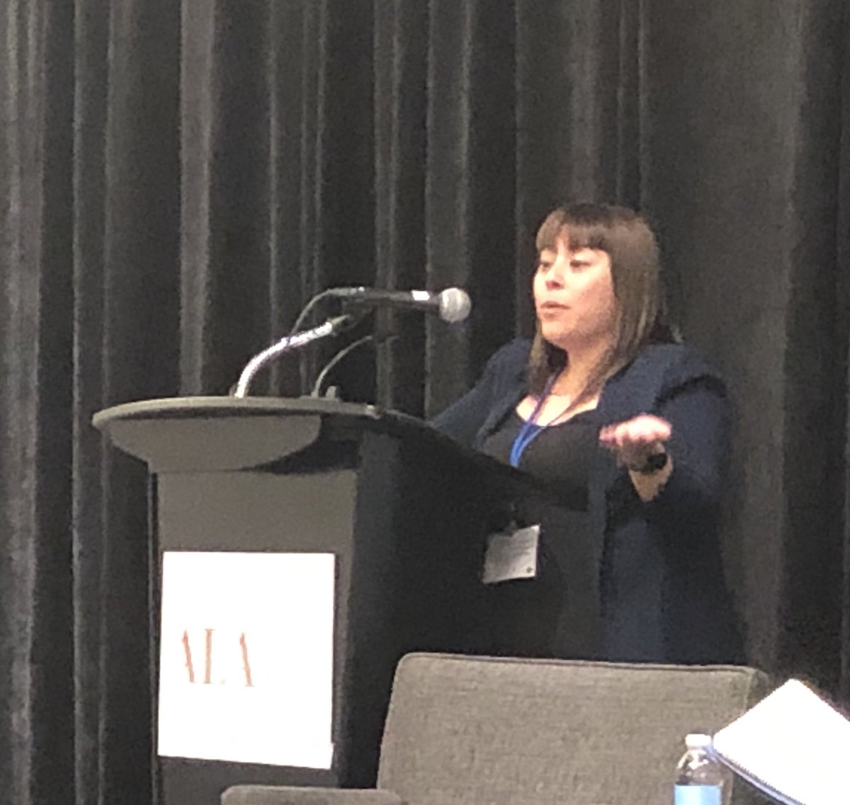 shawnda_hines's tweet image. 🙌🏽 The reason why Taos Public Library is on their county Complete Count Committee is because Kate Alderete pulled up a seat. Bravo! (lovin that petite power 💪🏽behind the podium!) #CountOnLibraries ⁦@ALALibrary⁩