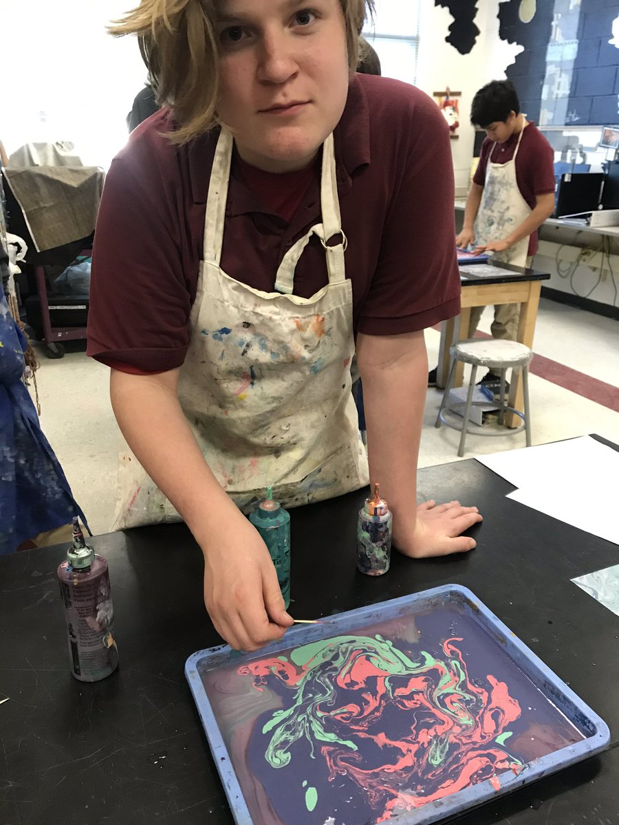 teachrad_art's tweet photo. Ebru Marbling in Arts &amp; Crafts! https://t.co/B9o58h4swx
