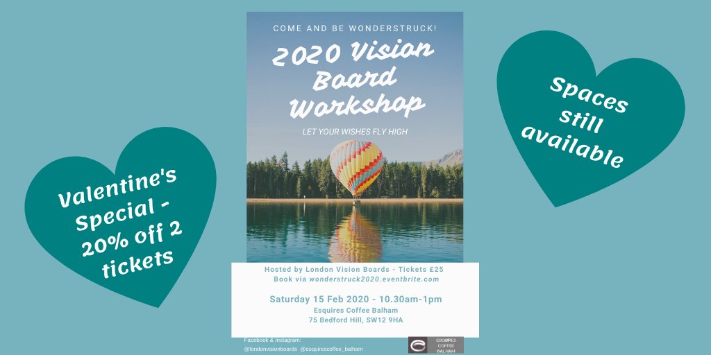 Would you like some nourishing me-time? Come and create a vision board that sparks joy at our Wonderstruck workshop in Balham this Saturday and focus on what's really important to you #2020visionboard #balham #wonderstruck #southwestlondon
wonderstruck2020.eventbrite.com/?aff=Twitter