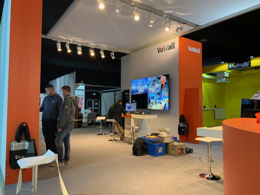 rAVePubs's tweet photo. The @VuWall stand is ready (well, almost ready) for #ISE2020. We’re ready to see the latest products and solutions tomorrow! #AVtweeps https://t.co/4N0o9c5hXN