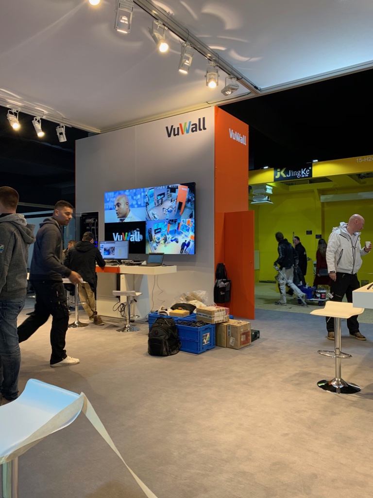 rAVePubs's tweet photo. The @VuWall stand is ready (well, almost ready) for #ISE2020. We’re ready to see the latest products and solutions tomorrow! #AVtweeps https://t.co/4N0o9c5hXN