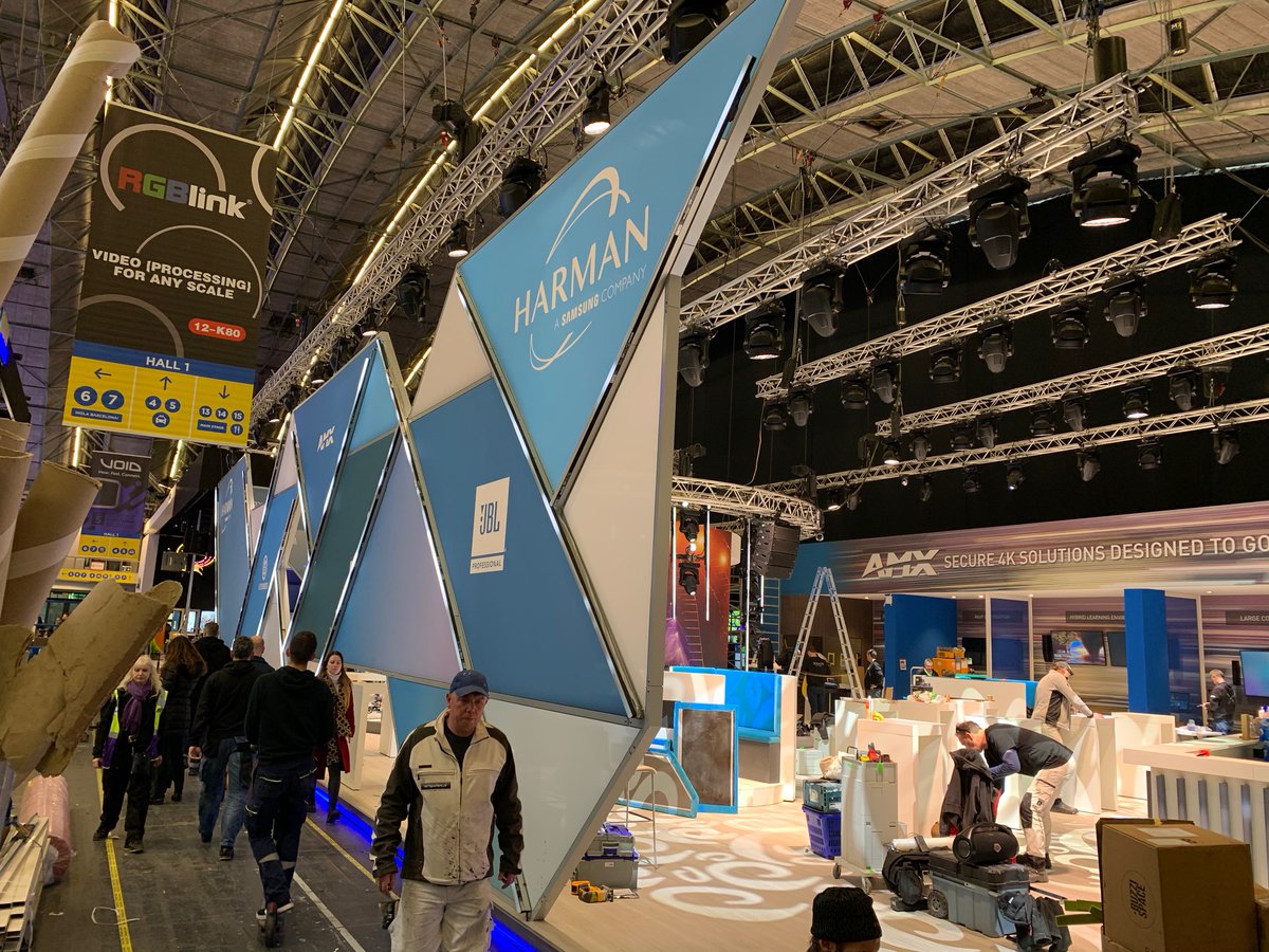 #ISE2020 officially starts tomorrow and <a href="/HARMAN_Pro/">HARMAN Pro Solutions</a> is almost ready. Here’s a quick look at setup from the show floor - stand looks great! See you tomorrow for DAY 1 of ISE 2020! #AVtweeps