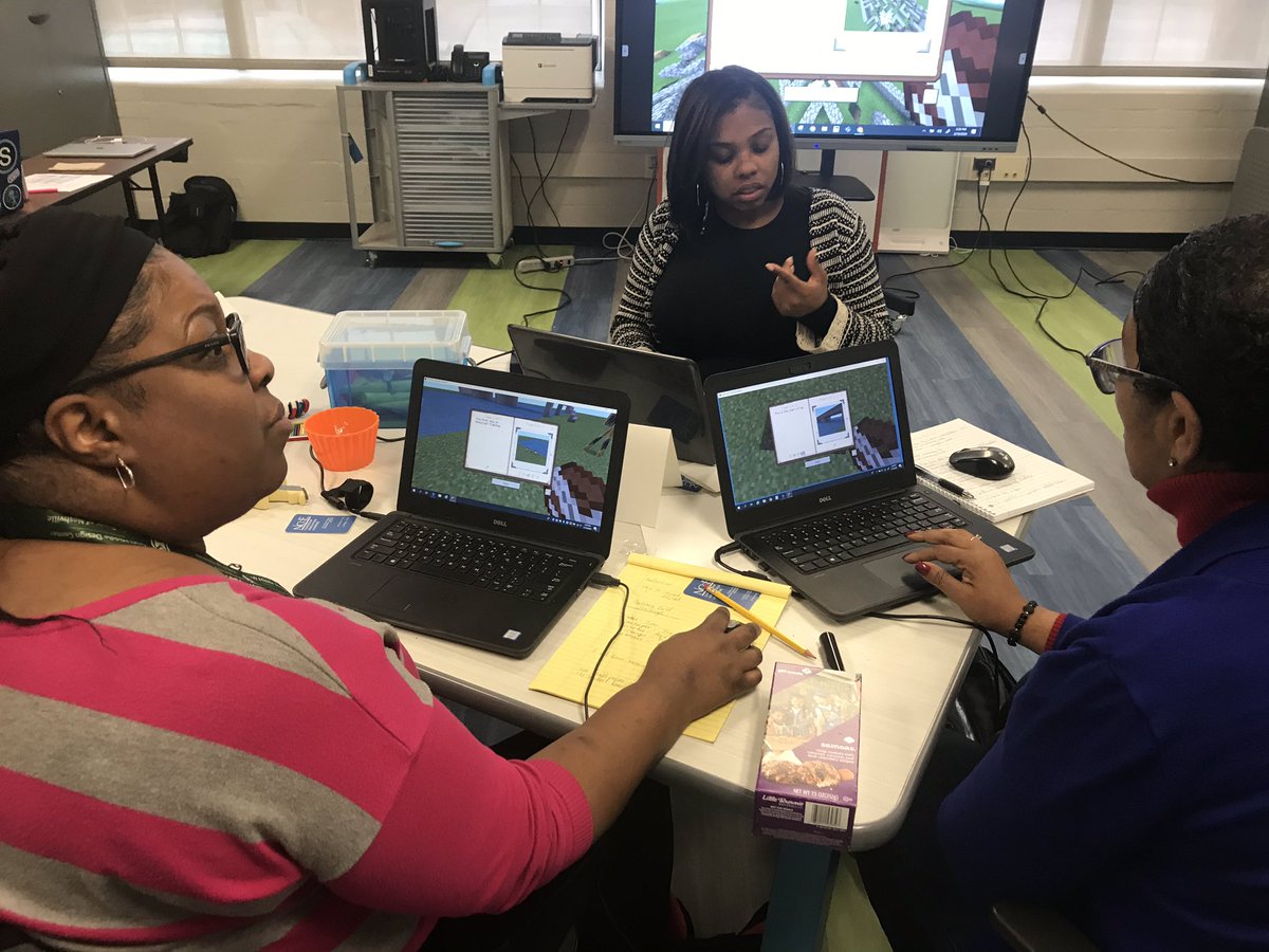 Minecraft_MNPS's tweet photo. 1st day of MNPS Minecraft Academy Cohort 4! Teachers engaging in play and personalized learning...simply awesome... @NCCE_EdTech @PlayCraftLearn @MicrosoftEDU #mnpsminecraft @MNPSLearningTec https://t.co/eqXntv8Fkd