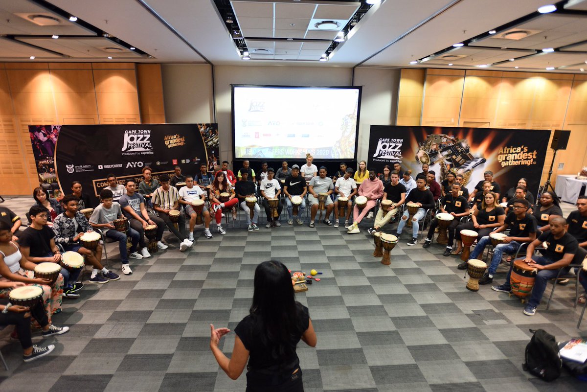 #CTIJF2020 Music &amp; Careers WORKSHOP 1 HIGHLIGHTS: meet and greets with the mentors, djembe drumming and a special welcome by <a href="/CTJazzFest/">CAPE TOWN INTERNATIONAL JAZZ FESTIVAL</a> Festival Director Billy Domingo.