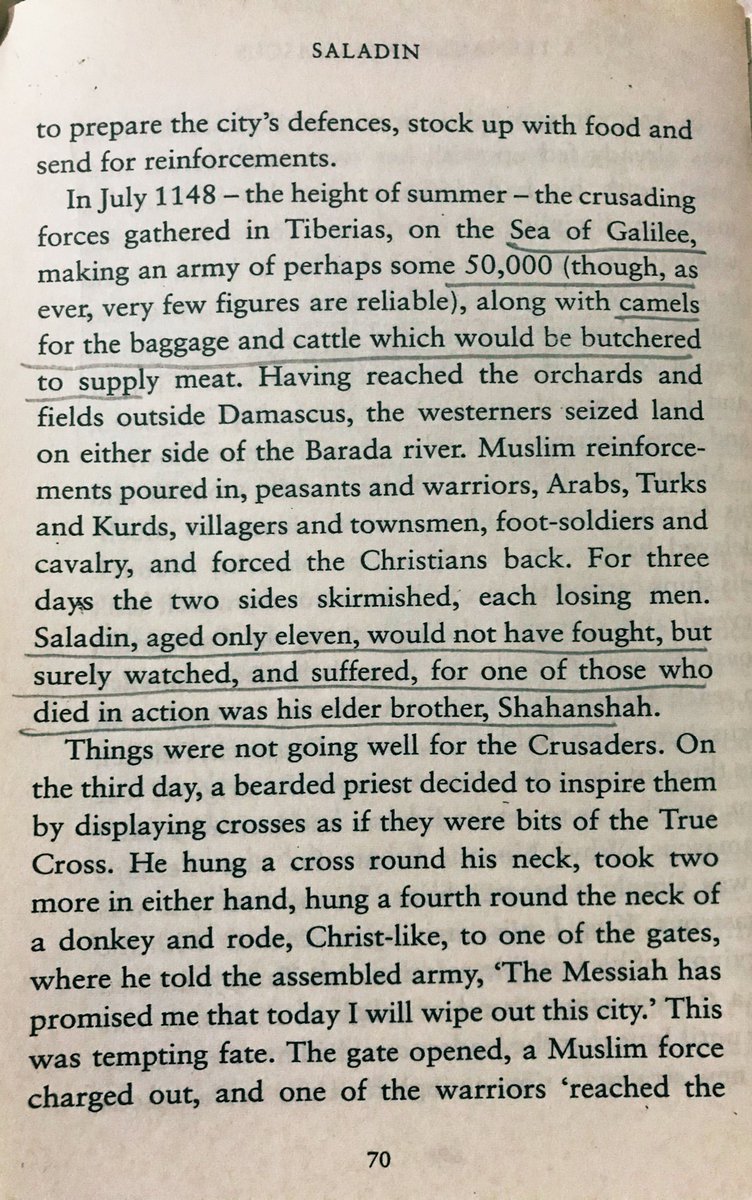 “In July 1148, Saladin; aged only eleven, not fought himself against teh crusaders, but saw his elder brother ‘Shahanshah’ dying in the battle field.” #SaladinBiography authored by John Man  #100books2020  #bookscache