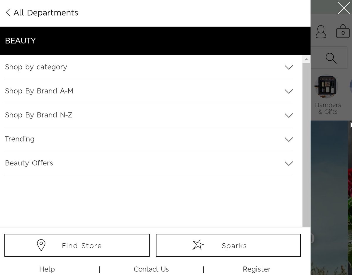 nb. Above there, they've simplified their nav a *tiny* bit, and made it very finger friendly. If you click any of those, it slides in a nav menu from the left.Ie: much more visible than on mobile, but still turns into a click menu when you activate.