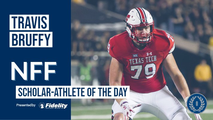 NFFNetwork's tweet photo. The NFF Scholar-Athlete of the Day, presented by @Fidelity, is @TexasTechFB OL and finance/accounting major @bruffytravis #FootballMatters https://t.co/YIj8Nde0CD