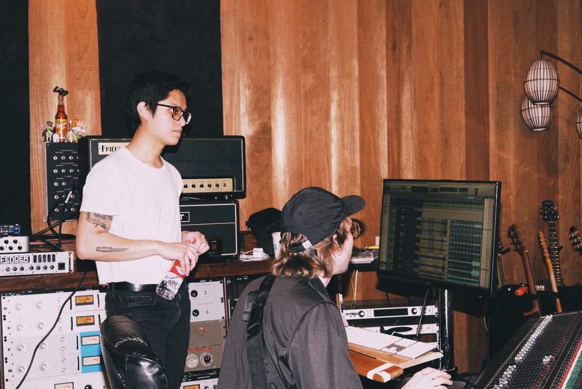 wander_band's tweet photo. Photos from our recording session at Sharkbite Studios yesterday

Huge shout out to @ryanxellery &amp; @ghoshalpaisen for helping us record these tracks despite the eventful day (recording pushed back 5 hrs, past 1am, due to a power outage earlier in the day) 

pc: @ghoshalpaisen https://t.co/zOrpKric9j