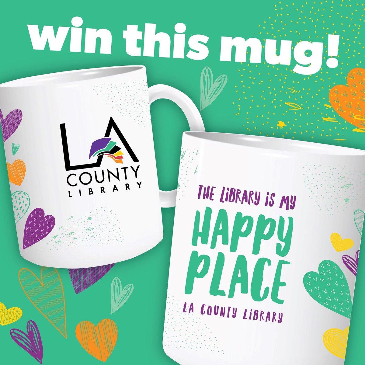 Tell us why #LACountyLibrary is YOUR happy place for a chance to win this mug! 😍 ☕️ ❤️ #LibraryLoversMonth

Comment on this post by to enter. Random drawing on 2/12. Winners must pick up mug. Rules: buff.ly/2DAYhek