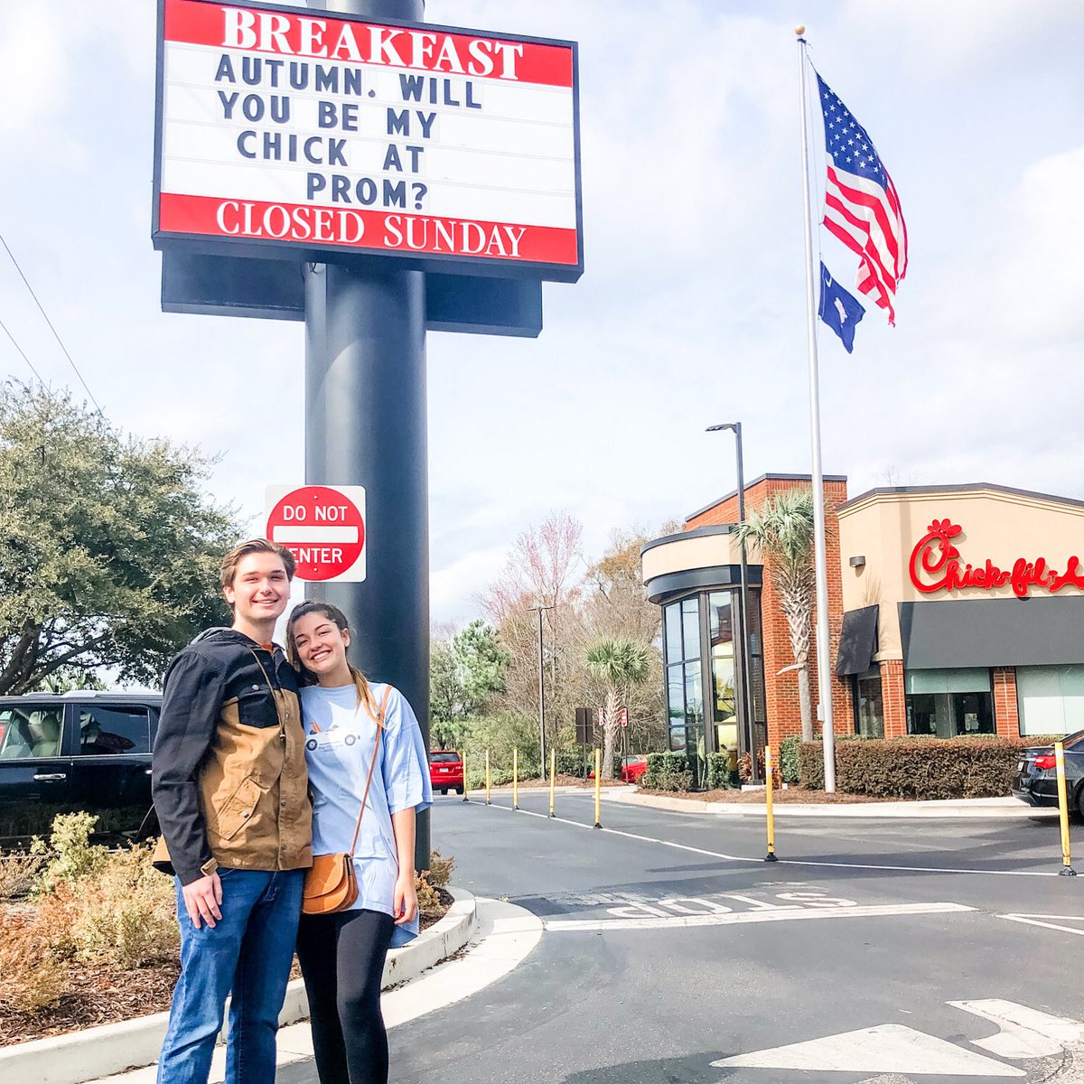 SHE SAID YES! 🎉❤️⁣
⁣
We’re so happy for our two employees, Tommy &amp; Autumn, to go to prom together!  Thanks for letting us be a part of your prom-posal!