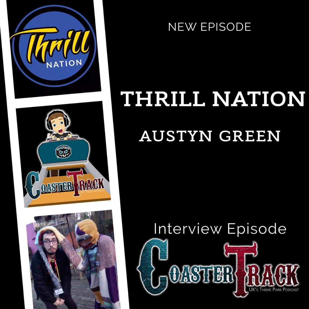 ScareTrack's tweet photo. 🎢NEW COASTERTRACK EPISODE🎢
Thrill Nation / Interview with Austyn Green @Thrill_Nation
Click the link below or listen on any podcast platform.
https://t.co/1qeyM3cKb0 #thrillnation #themepark #podcast #rollercoaster https://t.co/K6xZkk2hI2