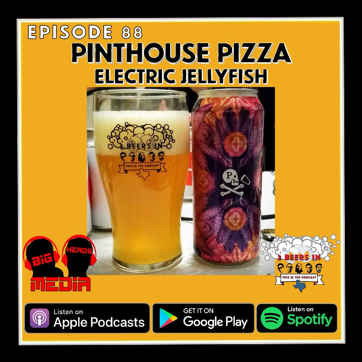 3BeersInPodcast's tweet photo. In our latest episode we try Electric Jellyfish from @PinthouseBeer. Or @PinthouseRR if you want to be specific

Find out how super-taster Clint feels about it

Find it wherever you get podcasts

#podernfamily #bigheadsmedia #atx #craftbeer
#3BeersIn

#ThisIsThePodcast https://t.co/nFFjj0RqRF