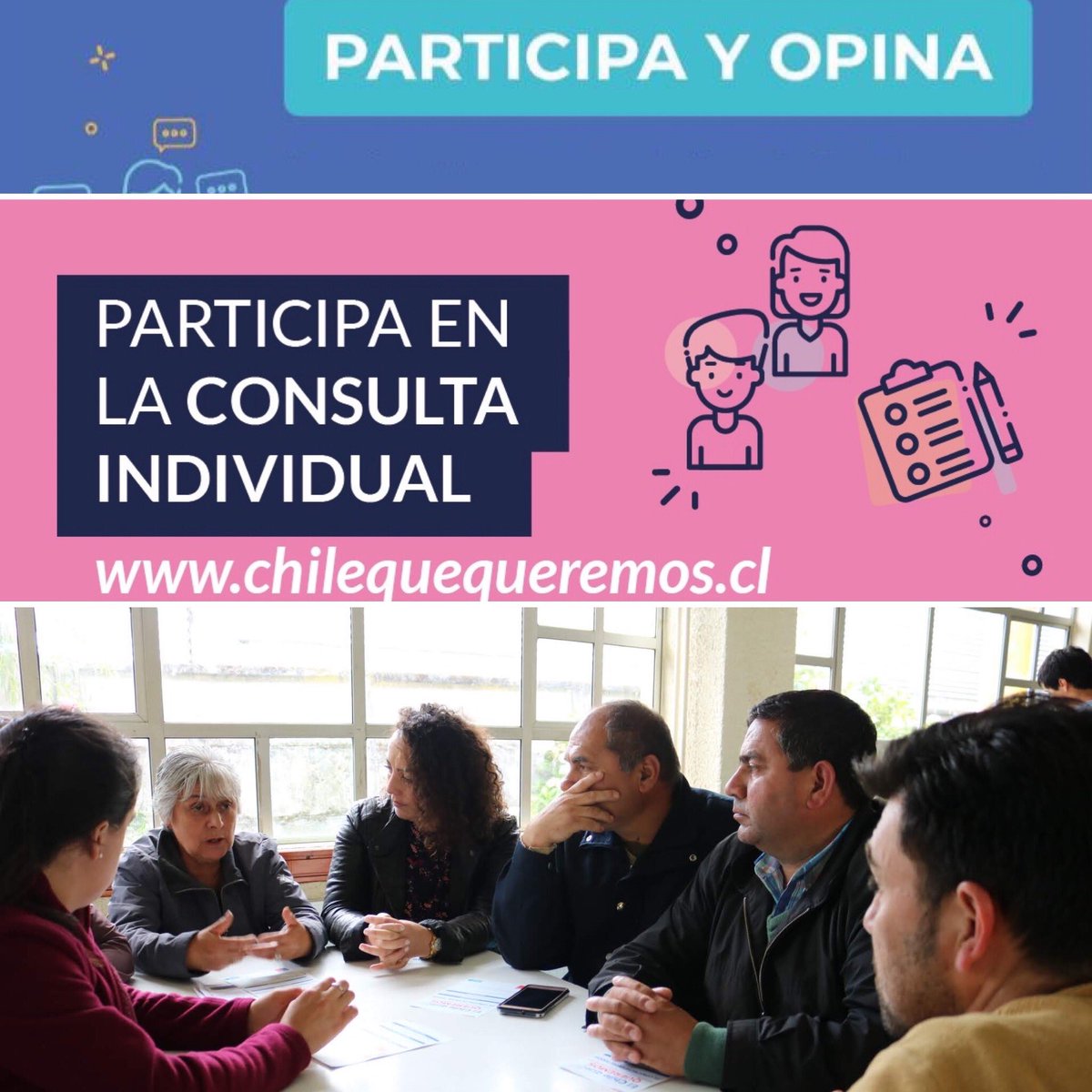 MDSLosLagos's tweet photo. ¡No te quedes fuera! Construyamos JUNTOS #ElChileQueQueremos 🇨🇱 Ingresa a https://t.co/zPhYBymH4f y se parte de este proceso abierto de escucha social contestando la #ConsultaIndividual 💬
Todos invitados a construir el país del futuro c/diálogo, acuerdos y un horizonte común 🙌🏻 https://t.co/scOxmF0PUh