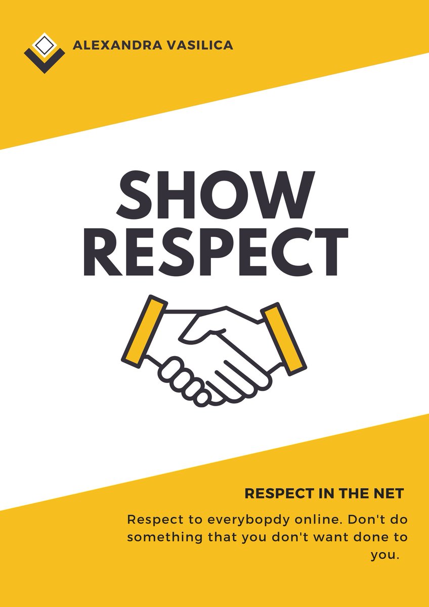 Alexandra009988's tweet photo. Show respect in the net. 
@safeinternetday 
@GmedranoTIC 
 #SID2020 #SaferInternetDay https://t.co/Bcd8g6rNMc