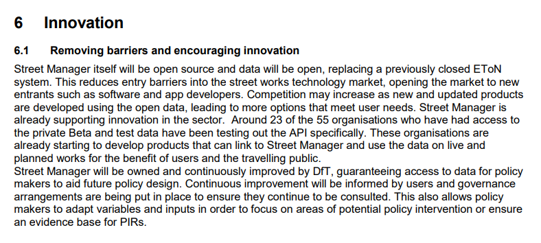 owenboswarva's tweet photo. Outcome of public consultation on #StreetManager, including impact assessment https://t.co/MicGfKNZox | technical docs https://t.co/b7CFoQWAVY | #DfT #streetworks #roadworks #transportdata #opendata #govtech https://t.co/o0T0F1eBSs