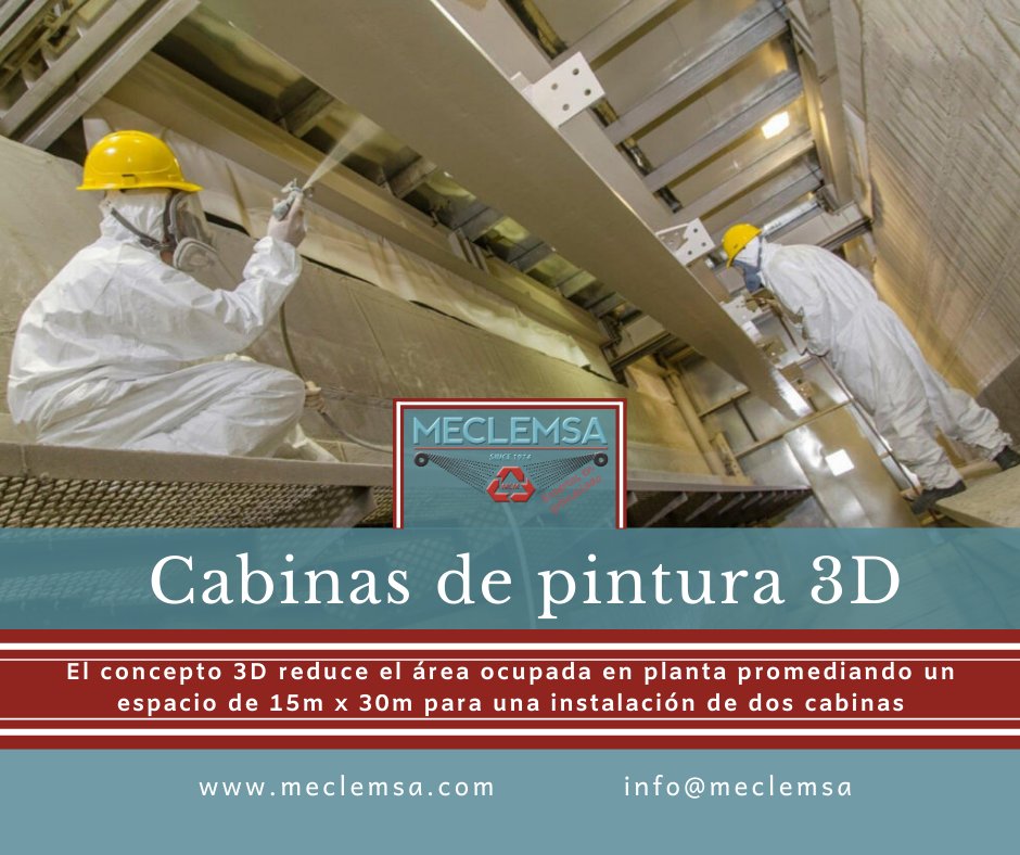 meclemsa's tweet photo. Nuestras cabinas de pintura 3D están desarrolladas para procesar todo tipo de estructura soldada, perfiles y planchas. En #MECLEMSA satisfacemos las demandas de todo tipo de industria metalmecánica. https://t.co/oV981Sx5IN

www.meclemsa
info@meclemsa.com https://t.co/o7nrSaXBxr