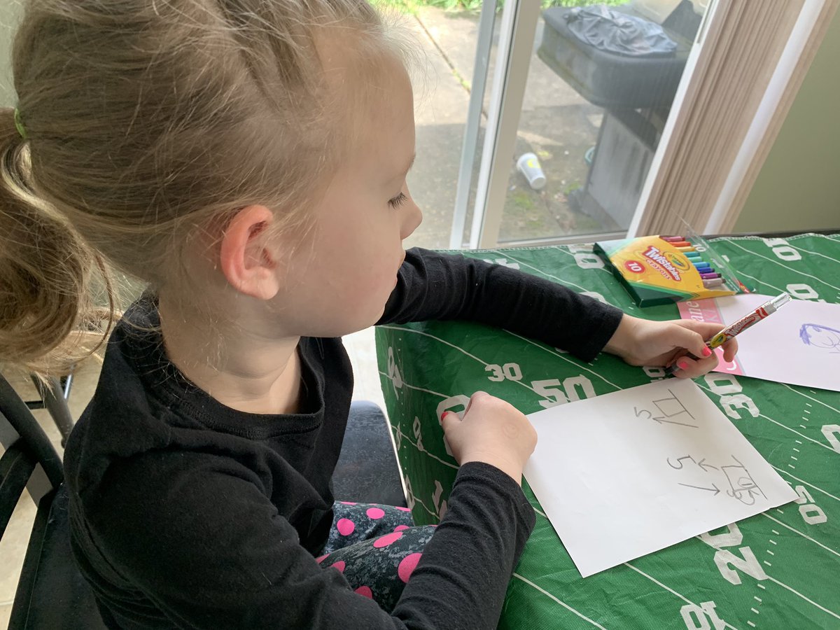 CoachJDuke's tweet image. Proud moment yesterday when our daughter wanted to draw up some X’s and O’s instead of writing out her Valentines Day cards for Kindergarten class. She was quick to highlight why this would work better than what we do today too! 👏 #GoCats!!