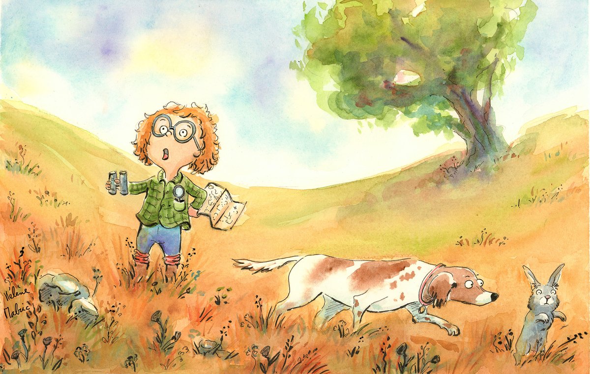 HMalric's tweet photo. A memory of my childhood when I was calling "teacher of Nature" and that my dog was called Darwin #watercolour #kidsart #childrenillustration #ChildhoodMemories #nature #freedom #drawingoftheday https://t.co/1QNwK6arUK