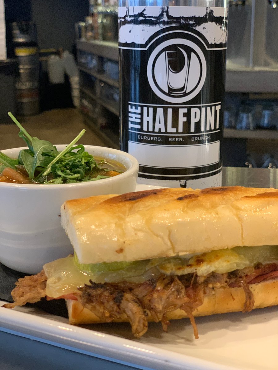 Let us introduce you to The Cubano 🤤🤤🤤 Ham, Pulled Pork, Pickles, Swiss Cheese, and Dijon Aoli on a toasted Baguette for $11!! #noms #getinmybelly #foodporn #60taps #drinklocal #eatlocal